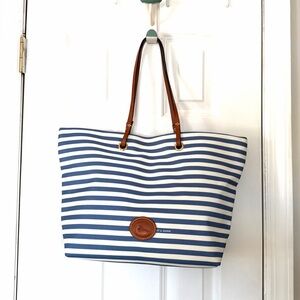 DOONEY & BOURKE•blue stripe Sullivan Addison nautical travel beach tote bag NWT